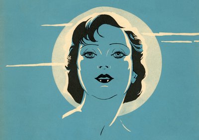 Mulher sensual em frente a uma lua cheia de American School