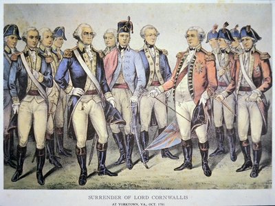 Rendição de Lord Cornwallis em Yorktown, Virgínia de American School