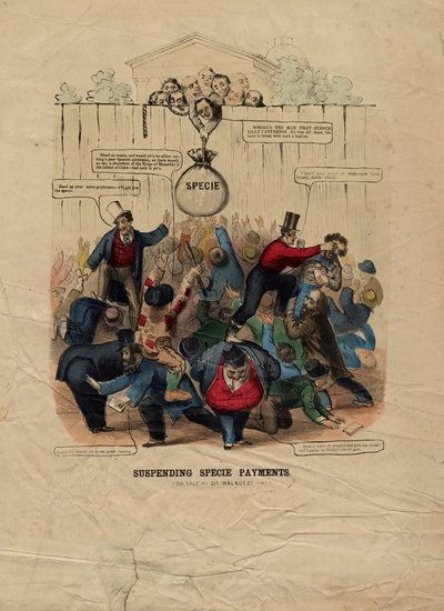 Suspendendo pagamentos de espécies, publicado na Filadélfia, c. 1857 de American School