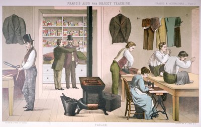Alfaiate, prato de Prangs Aids para Ensino de Objetos, 1874 de American School