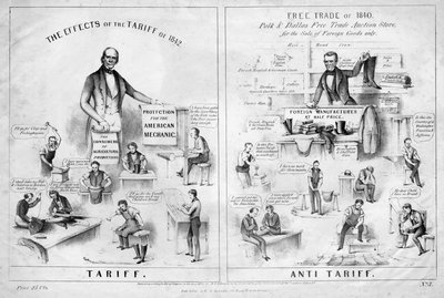 Tariff, anti tariff, publicado por HR Robinson, Nova York, 1844 de American School