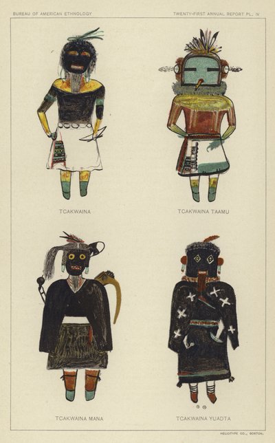 Tcakwaina, Tcakwaina Taamu, Tcakwaina Mana, Tcakwaina Yuadta (litografia a cores) de American School