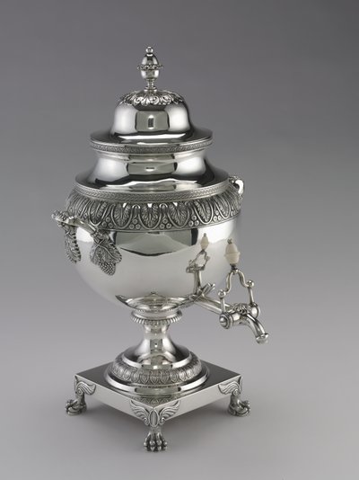 Urna de chá, fabricada por Harvey Lewis, 1811-25 de American School