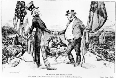 A missão anglo-saxônica, ilustração de Le Rire, 1899 de American School