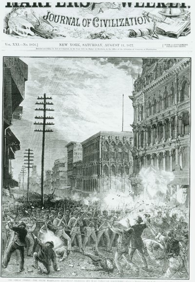 A Grande Greve: O Sexto Regimento de Maryland Lutando Por Baltimore, de &39;Harper&39;s Weekly&39;, 11 de agosto de 1877 de American School