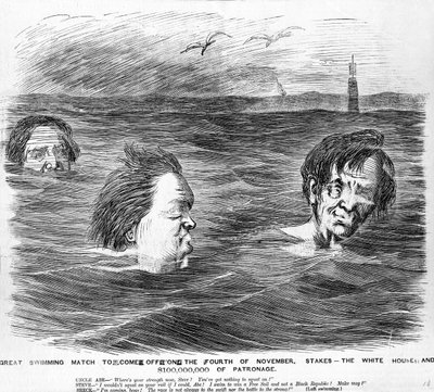 A Grande Partida de Natação a sair no dia 4 de novembro, c.1860 de American School