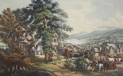 A Casa da Evangeline, Na Terra Acadiana, pub. 1864, Currier & Ives de American School