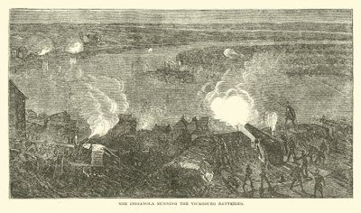O Indianola executando as baterias de Vicksburg, fevereiro de 1863 de American School