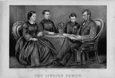 A família Lincoln, pub. por Currier & Ives, 1867 de American School