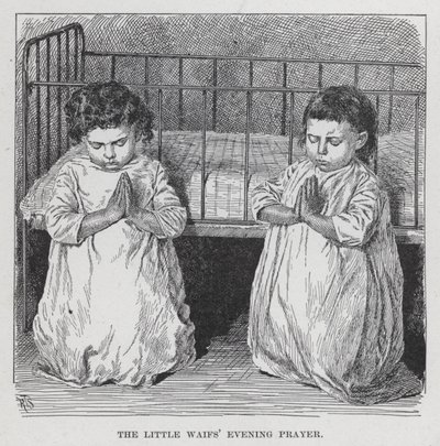 A Oração da Noite dos Pequenos Waifs (litho) de American School