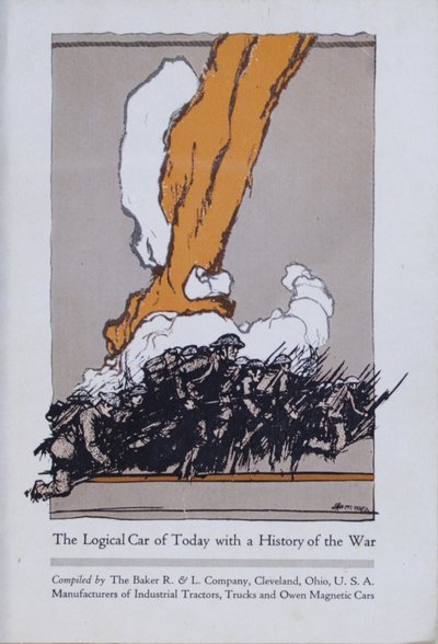 O carro lógico de hoje com uma história da guerra, 1919 de American School