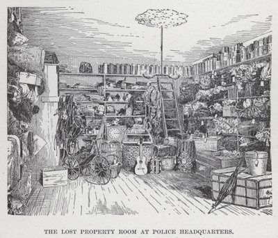 A Sala da Propriedade Perdida na Sede da Polícia (litho) de American School