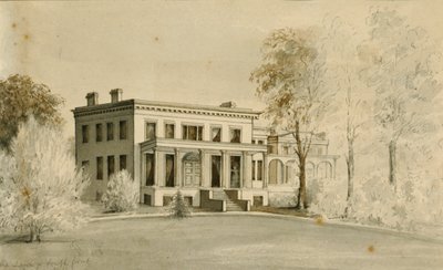 "The Mansion", Centre Hill, Petersburg, Virgínia (aguarela sobre papel) de American School