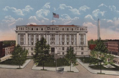Edifício Municipal, Washington DC (litografia a cores) de American School