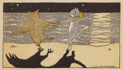 A Coruja e o Gatinho (cor litho) de American School