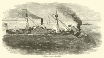 O Sassacus forçando o Albemarle, outubro de 1864 de American School