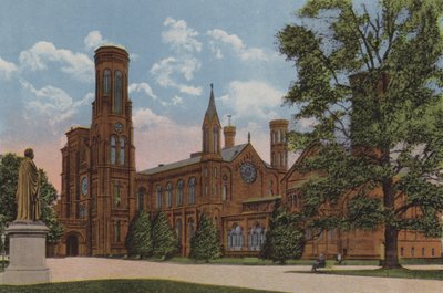 The Smithsonian Institution, Washington DC (litografia a cores) de American School