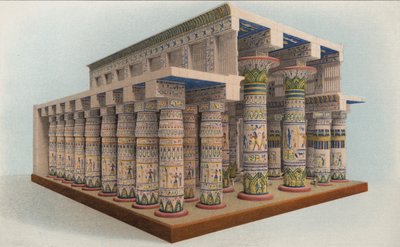 O Templo de Karnak, Egito (litografia a cores) de American School