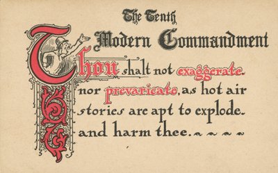 O décimo mandamento moderno (litografia a cores) de American School