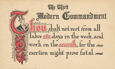 O terceiro mandamento moderno (litografia a cores) de American School