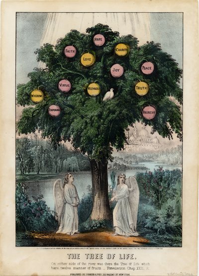 A árvore da vida, pub. por Currier & Ives, 1870 de American School