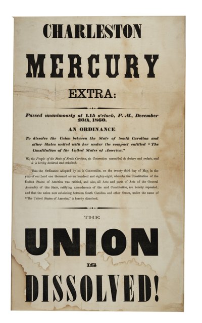 A união está dissolvida! (Charleston Mercury, Extra Ed.), 20 de dezembro de 1860 de American School