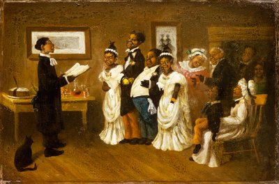 O Casamento, c.1850 (óleo sobre tela) de American School