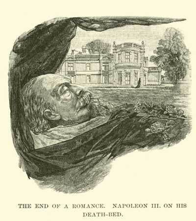 O fim de um romance, Napoleão III, em seu leito de morte de American School