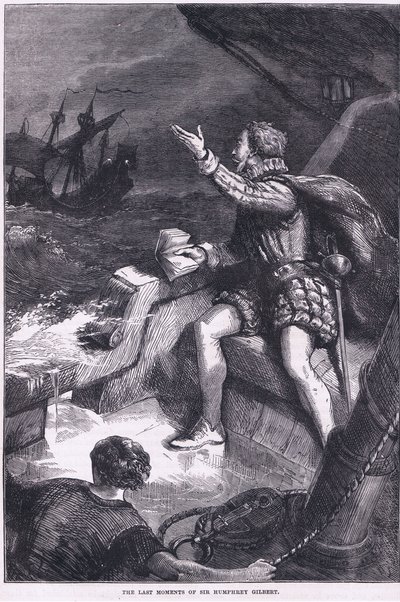 Os últimos momentos de Sir Humphrey Gilbert, ilustração de Cassell