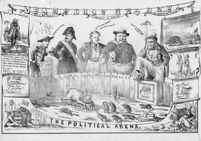 A arena política, possivelmente publicada em Cincinnati, c.1861 de American School