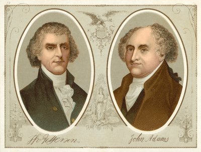 Thomas Jefferson, John Adams (chromolitho) de American School
