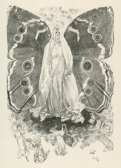 Titânia, personagem da peça de William Shakespeare Sonho de uma Noite de verão (gravura) de American School