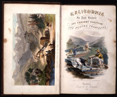Página de rosto da Califórnia, sua história passada, sua posição atual, suas perspectivas futuras por GA Fleming, 1850 de American School