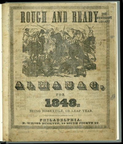 Título do Almanaque Áspero e Pronto para 1848, publicado em 1847 (impressão) de American School