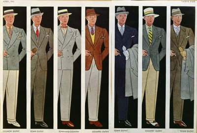 Town and Country Outfits, da Vanity Fair, em abril de 1931 de American School