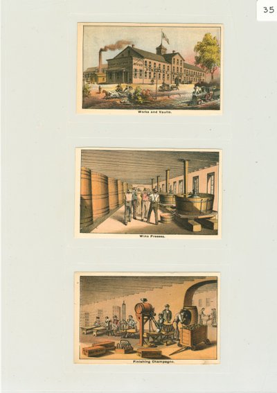 Cartas comerciais para &39;Obras e cofres&39;, c.1876 (litografia colorida) de American School