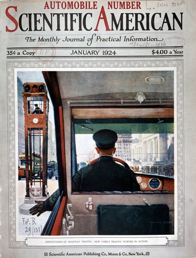 Torres de Semáforos e Controlo de Tráfego em Nova Iorque - in "Scientific American", Jan 1924 de American School