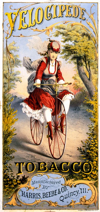 Anúncio da revista de tabaco Velocipede de American School