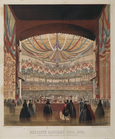 Vista da Academia de Música como visto do palco, Brooklyn Sanitary Fair, 1864 de American School