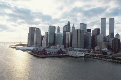 Vista, para, a, distrito financeiro, através, a, rio oriental de American School
