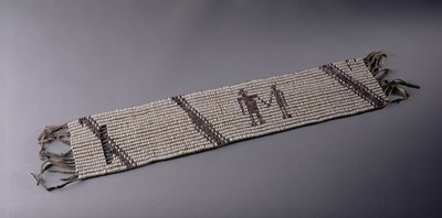 Cinto Wampum, feito por Lenni Lenape Indian people, Pensilvânia de American School