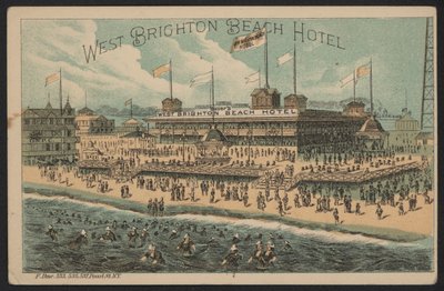 West Brighton Beach Hotel, EUA (gravura a cores) de American School