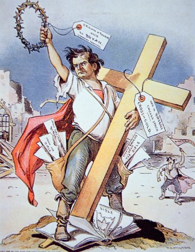 William Jennings Bryan (1860-1925) falando em uma Convenção Democrática, Chicago de American School