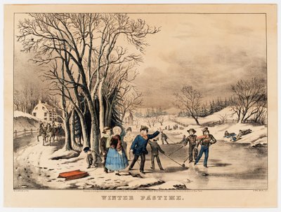 Passatempo de inverno, c.1800-10 (litografia a cores) de American School