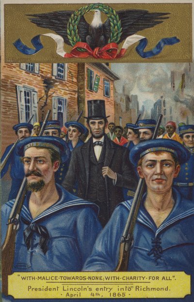 Com malícia para com ninguém; com caridade para todos. Entrada do Presidente Lincolns em Richmond, 4 de abril de 1865 de American School