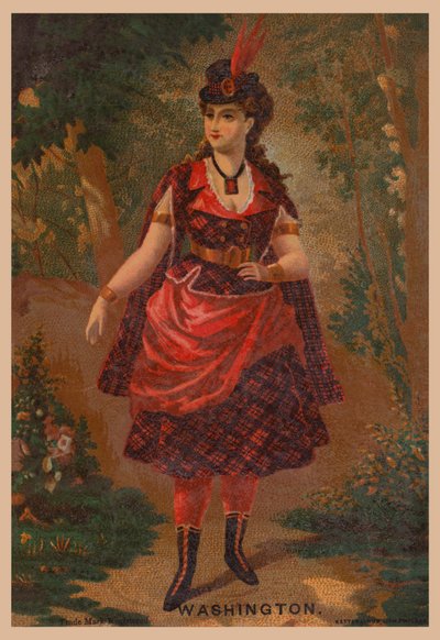 Mulher de vermelho (cromolitografia) de American School