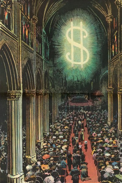 Adoração do dólar todo-poderoso de American School