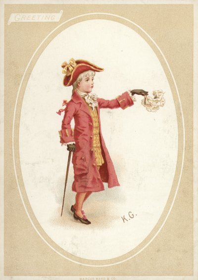 Menino jovem, em, 18º século, traje de American School