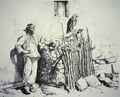 Zuni tribo com uma gaiola de águia de American School
