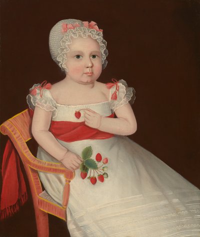 A rapariga dos morangos, c.1830 (óleo sobre tela) de Ammi Phillips